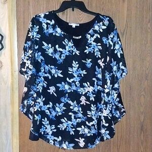 Womens floral blouse blue